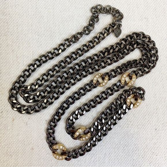 Stella & Dot Hematite Link Chain Necklace - Picture 1 of 10